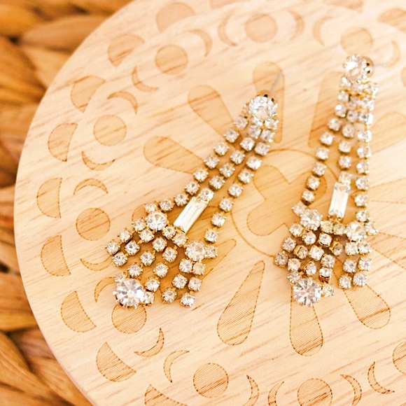 Vintage Jewelry - Vintage Gold Chandelier Earrings